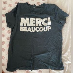 J Crew “Merci Beaucoup” Graphic Tee - Size L